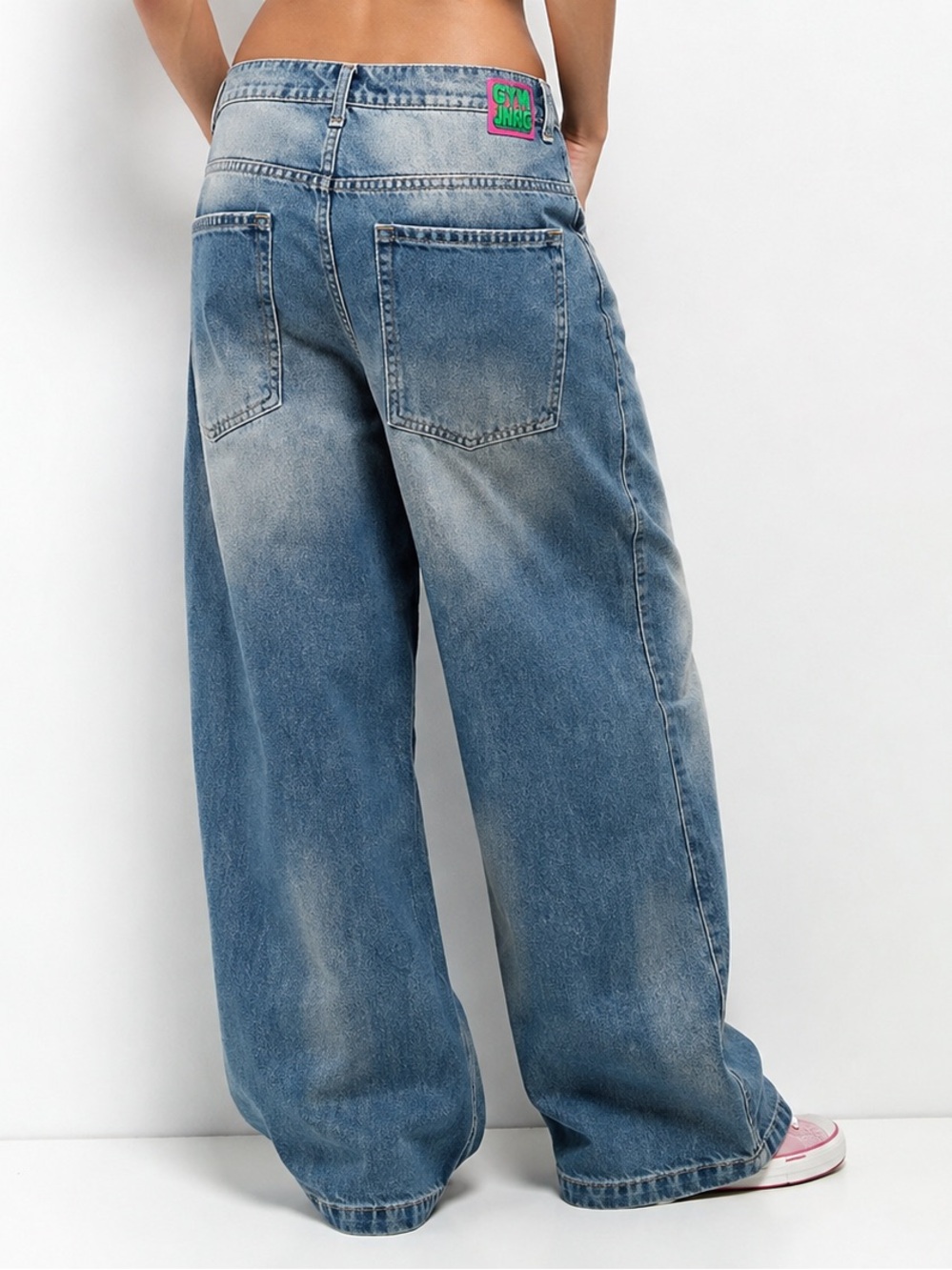 Empyre Baggy Wide Leg Jeans Women’s Size 6 Blue Wash Y2K Skater Denim